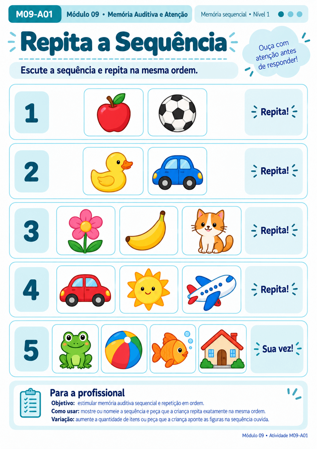 Atividade Repita a Sequência
