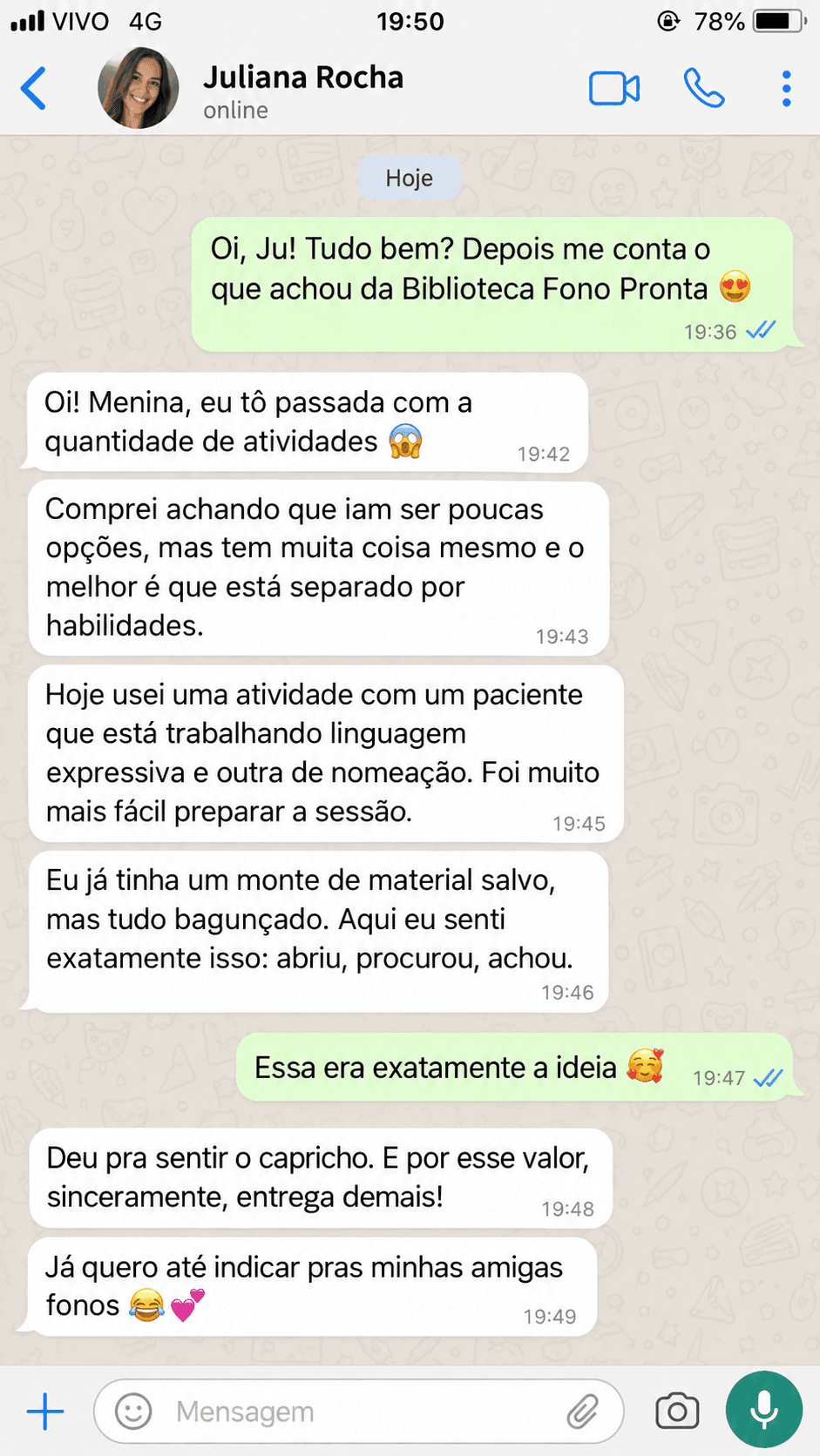 Depoimento de Juliana Rocha sobre a Biblioteca Fono Pronta