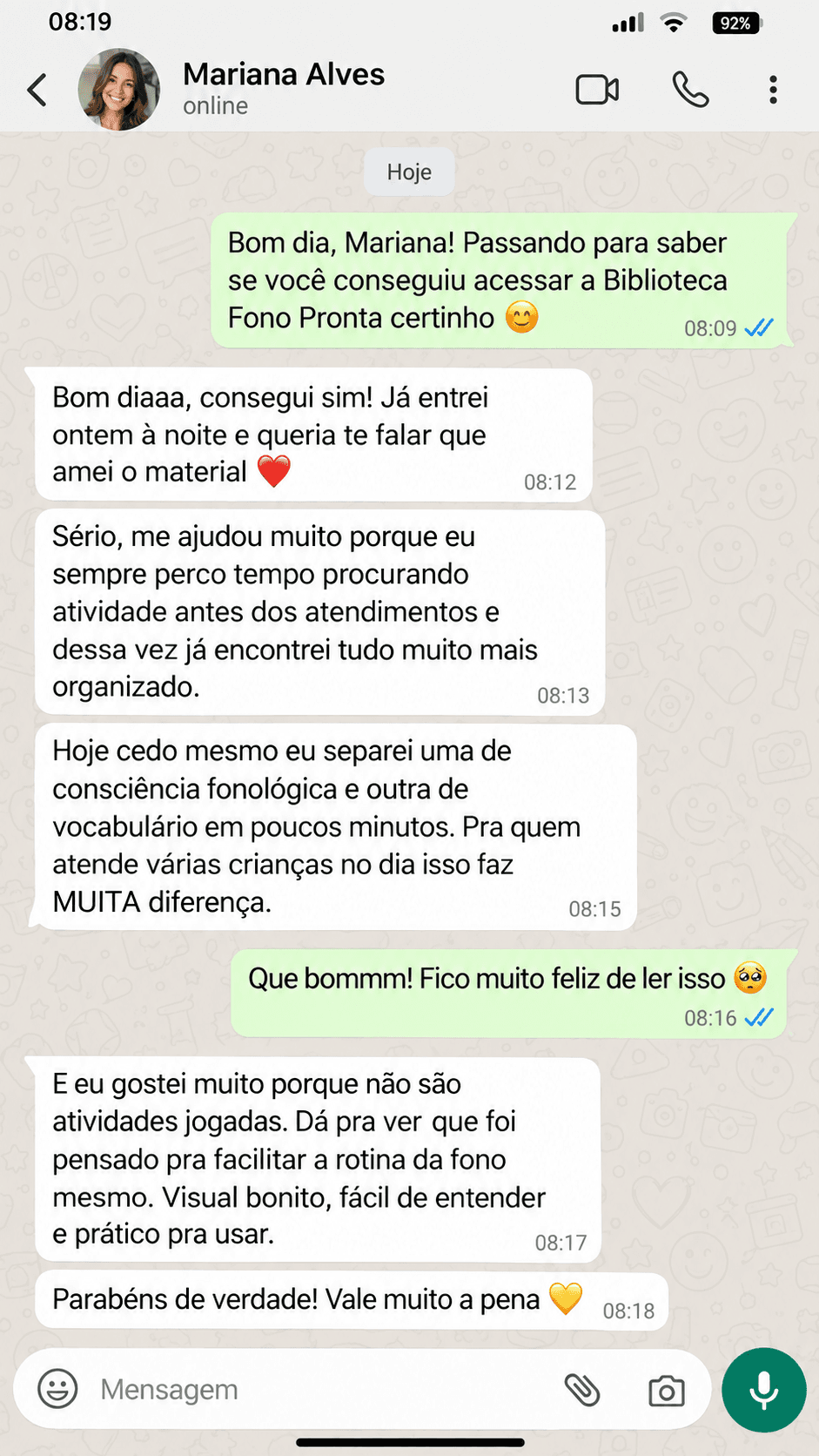 Depoimento de Mariana Alves sobre a Biblioteca Fono Pronta